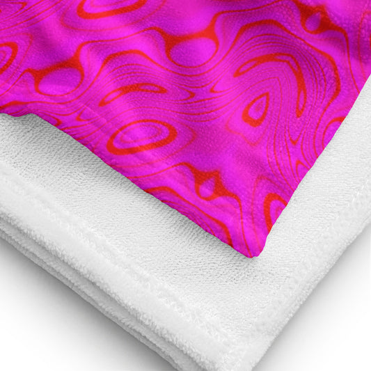 Red Purple Wave Towel