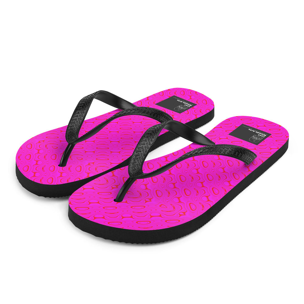 Red Purple Wave Flip-Flops