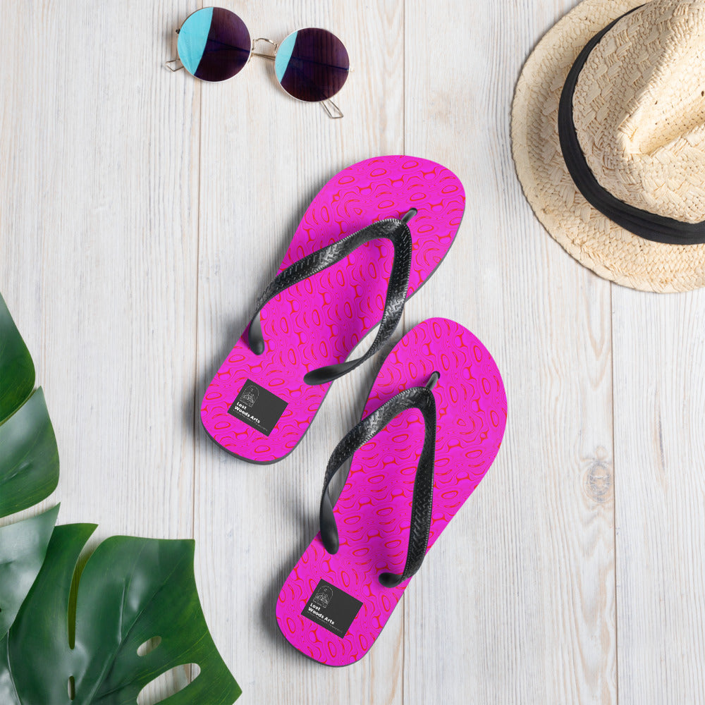 Red Purple Wave Flip-Flops