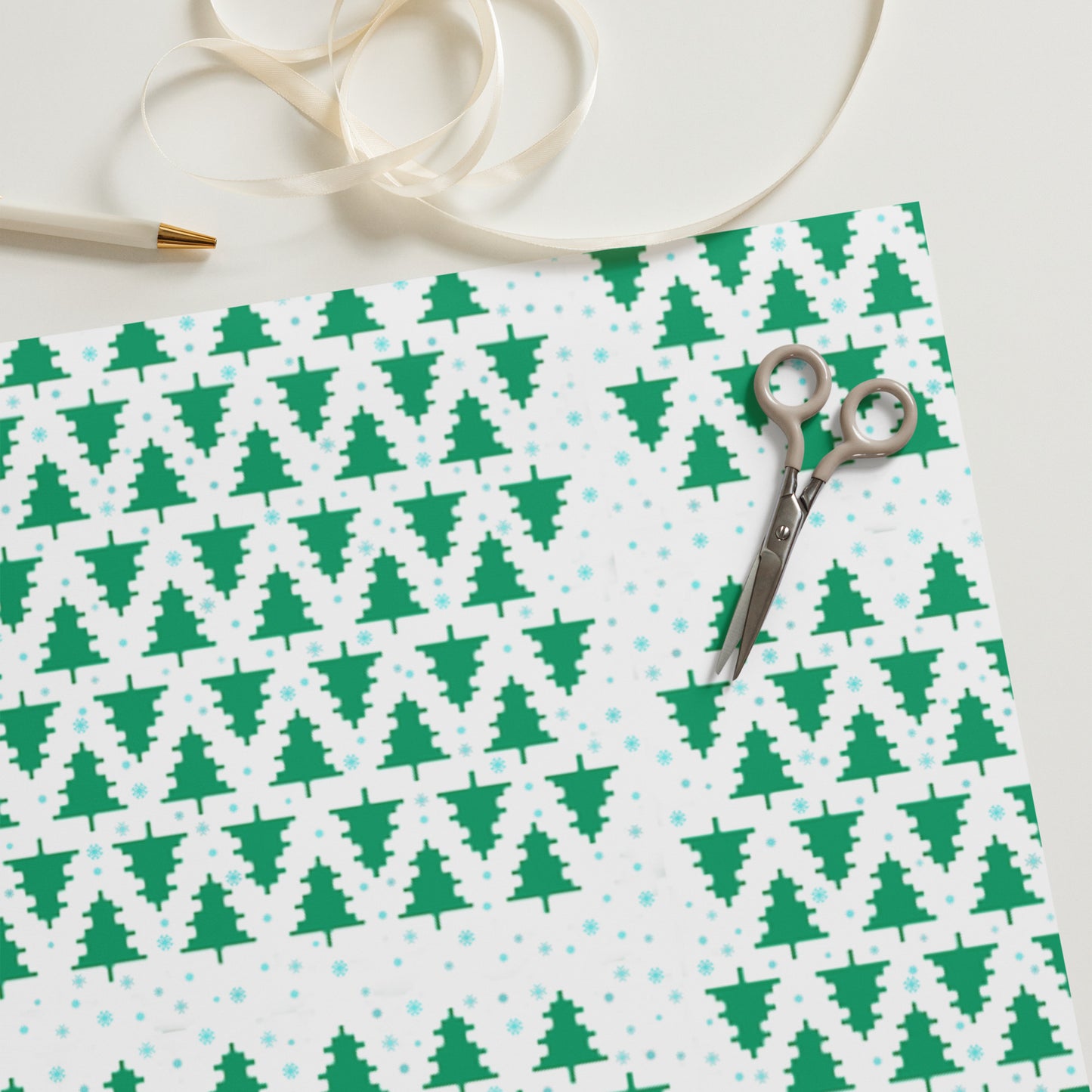 2023 Pixel Tree Wrapping paper sheets