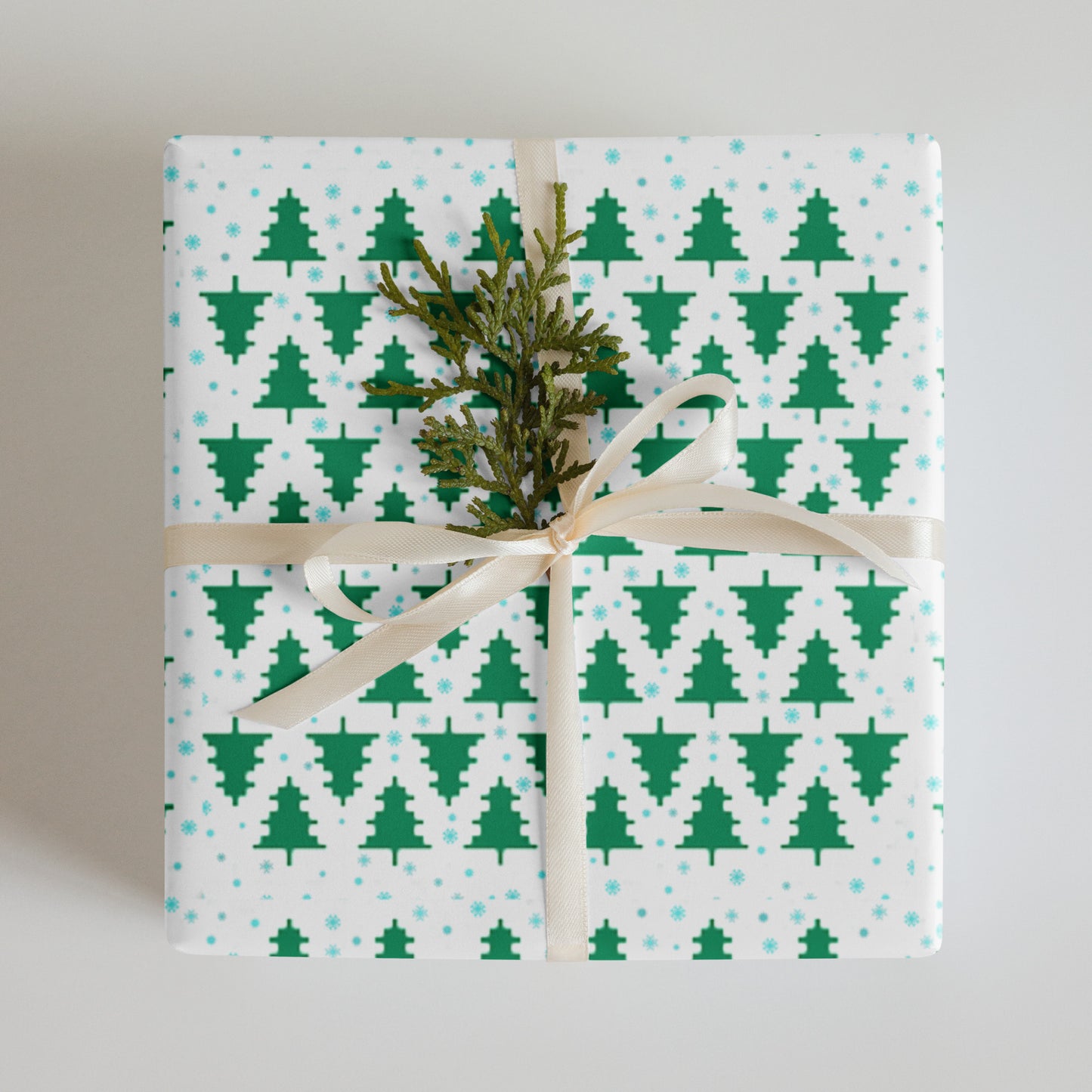 2023 Pixel Tree Wrapping paper sheets