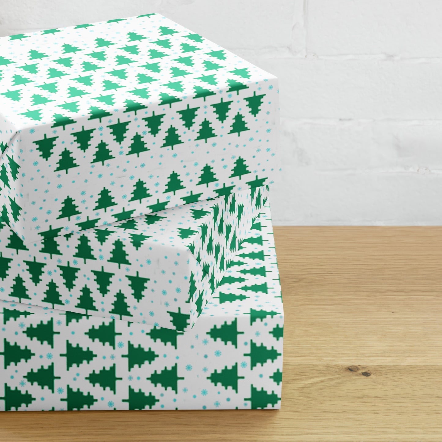 2023 Pixel Tree Wrapping paper sheets