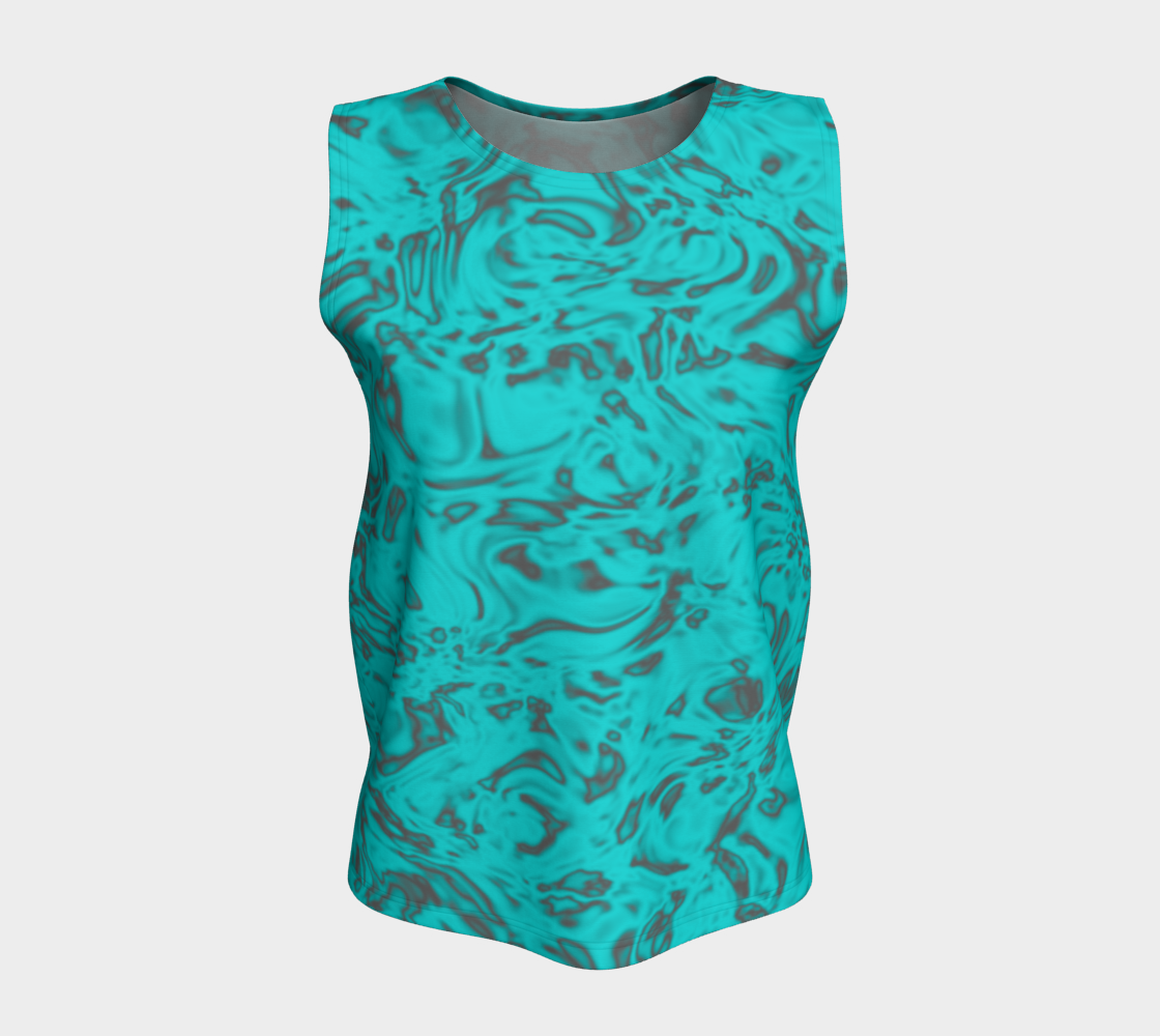 Rorschach Blue Loose Tank Top Long