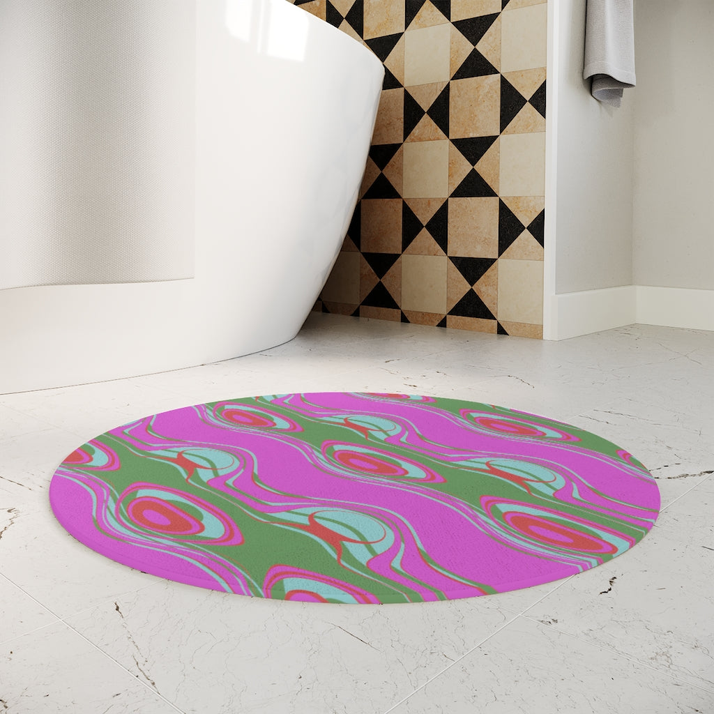 The Far Out Wave Polyester Bath Mat