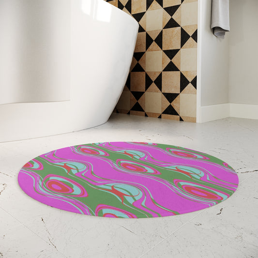 The Far Out Wave Polyester Bath Mat