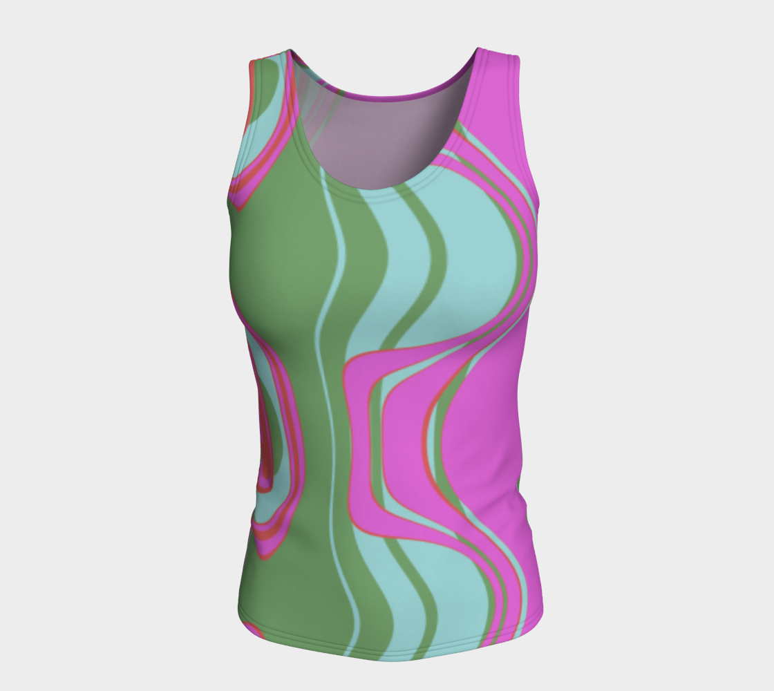 The Far Out Wave Fitted Tank Top (Long)