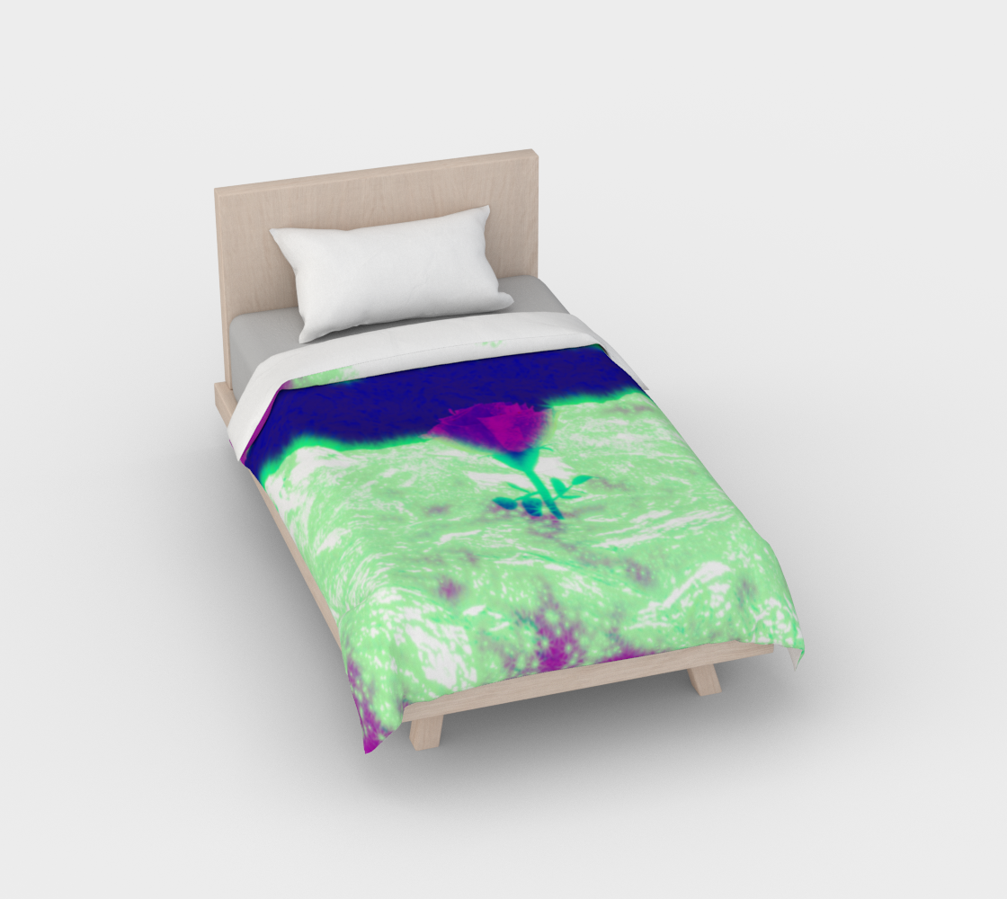 Twin size Rosy Haze duvet cover. For sale from Lost Woods Arts