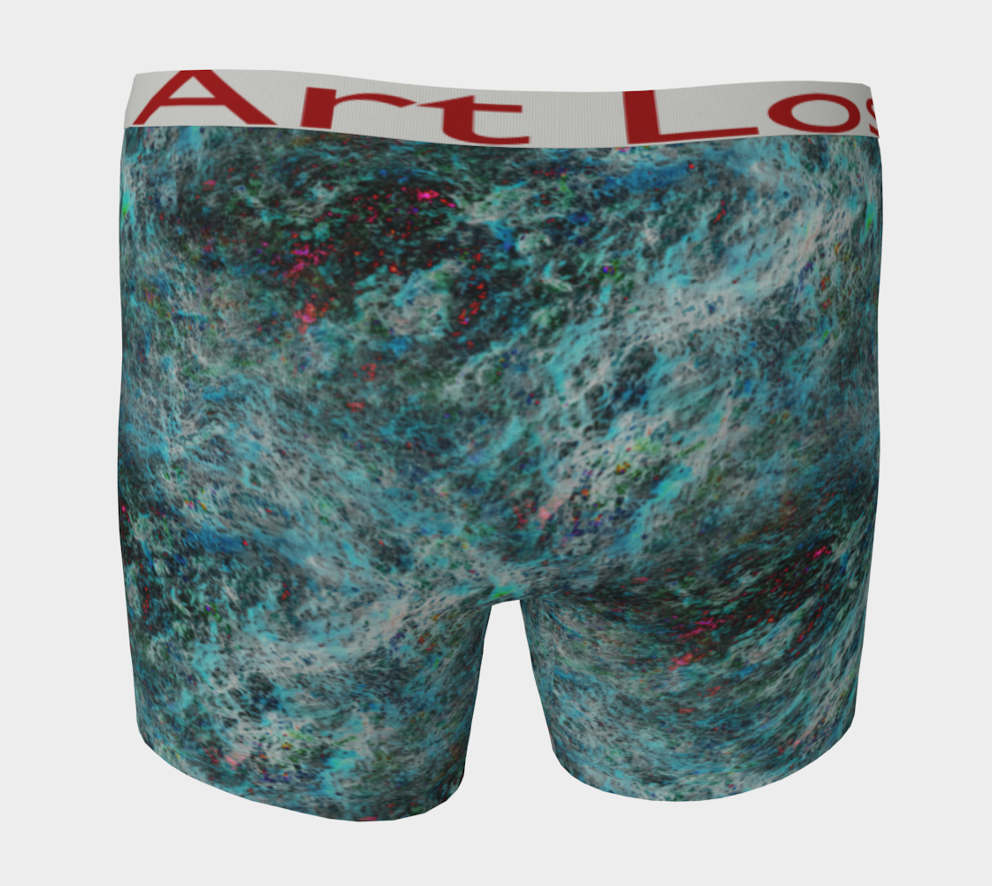 Blue Storm boxer briefs. Perfect apparel for braving the storm. Available from Lost Woods Arts.