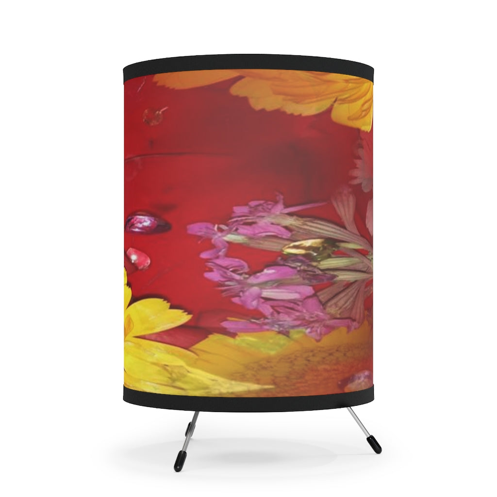 Flower Power Tripod Lamp with High-Res Printed Shade, US\CA plug