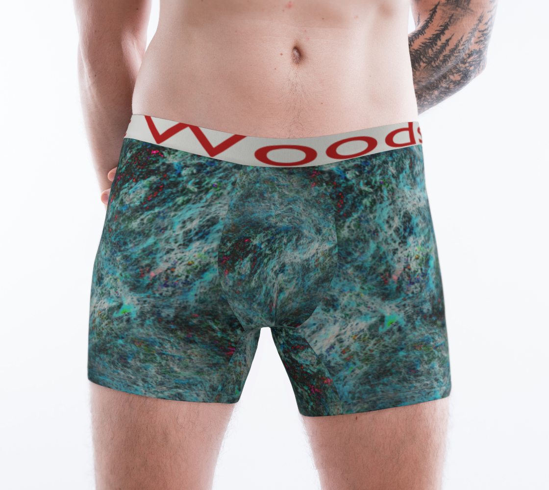 Blue Storm boxer briefs. Perfect apparel for braving the storm. Available from Lost Woods Arts.