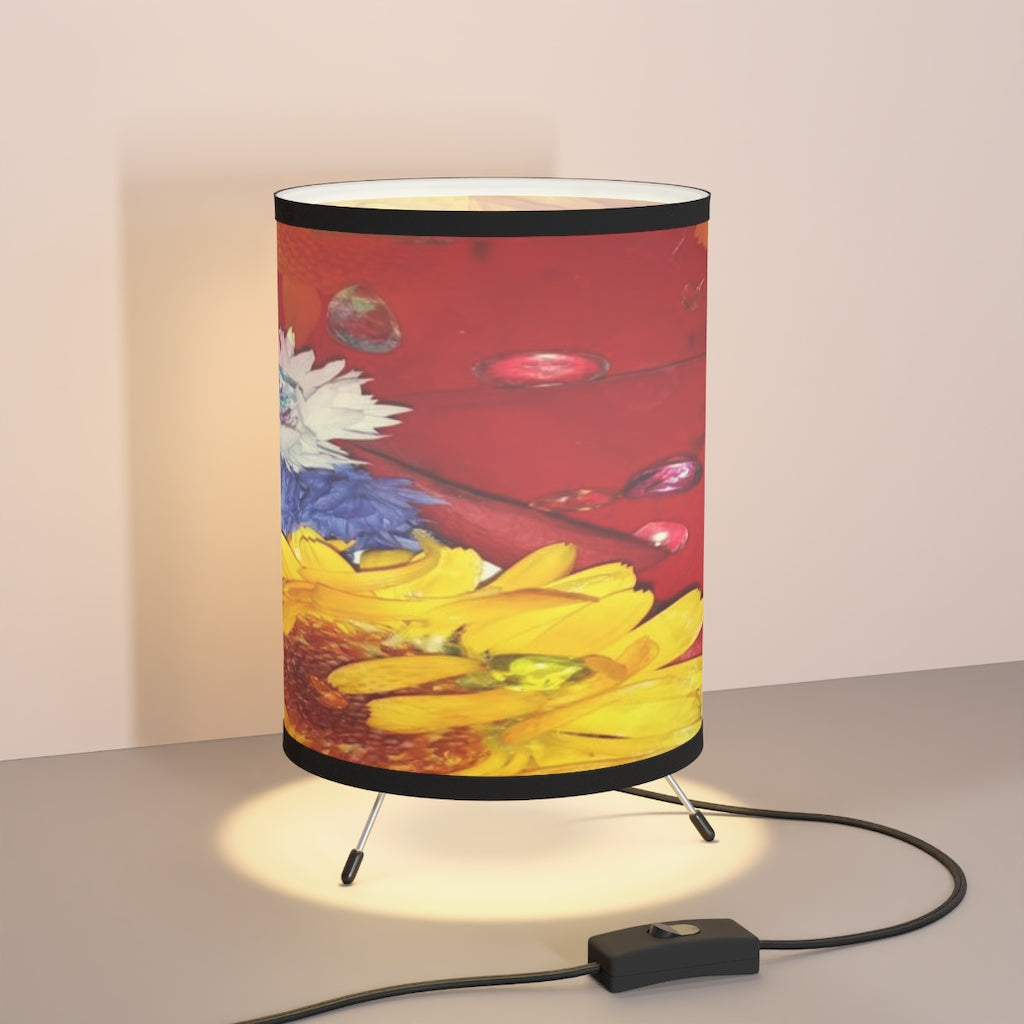 Flower Power Tripod Lamp with High-Res Printed Shade, US\CA plug