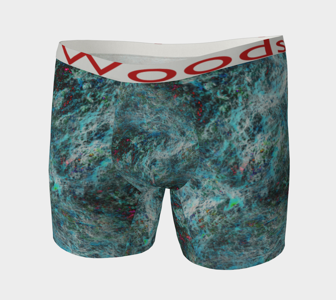 Blue Storm boxer briefs. Perfect apparel for braving the storm. Available from Lost Woods Arts.