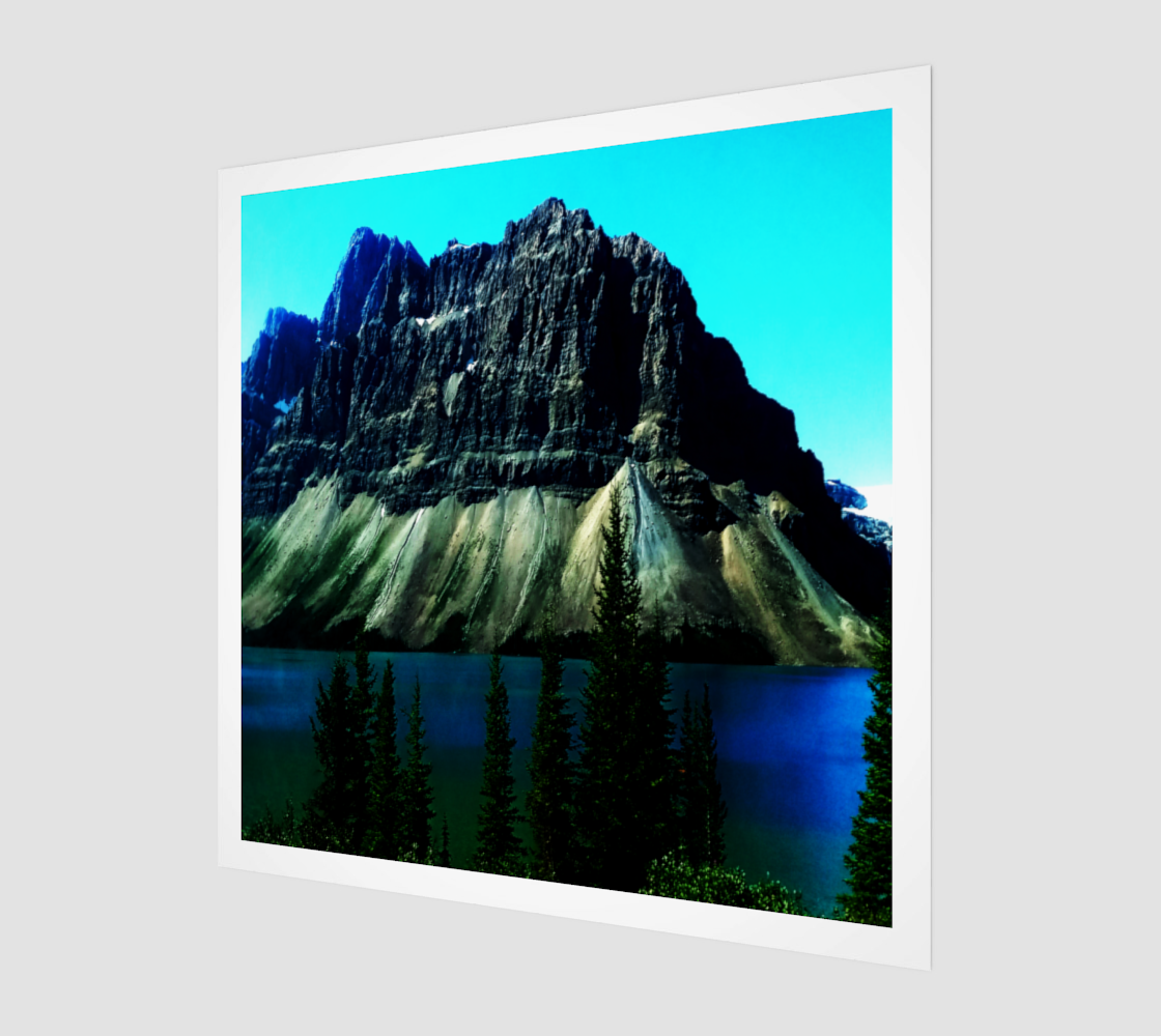 Mountain In The Lake High Saturation Art Print