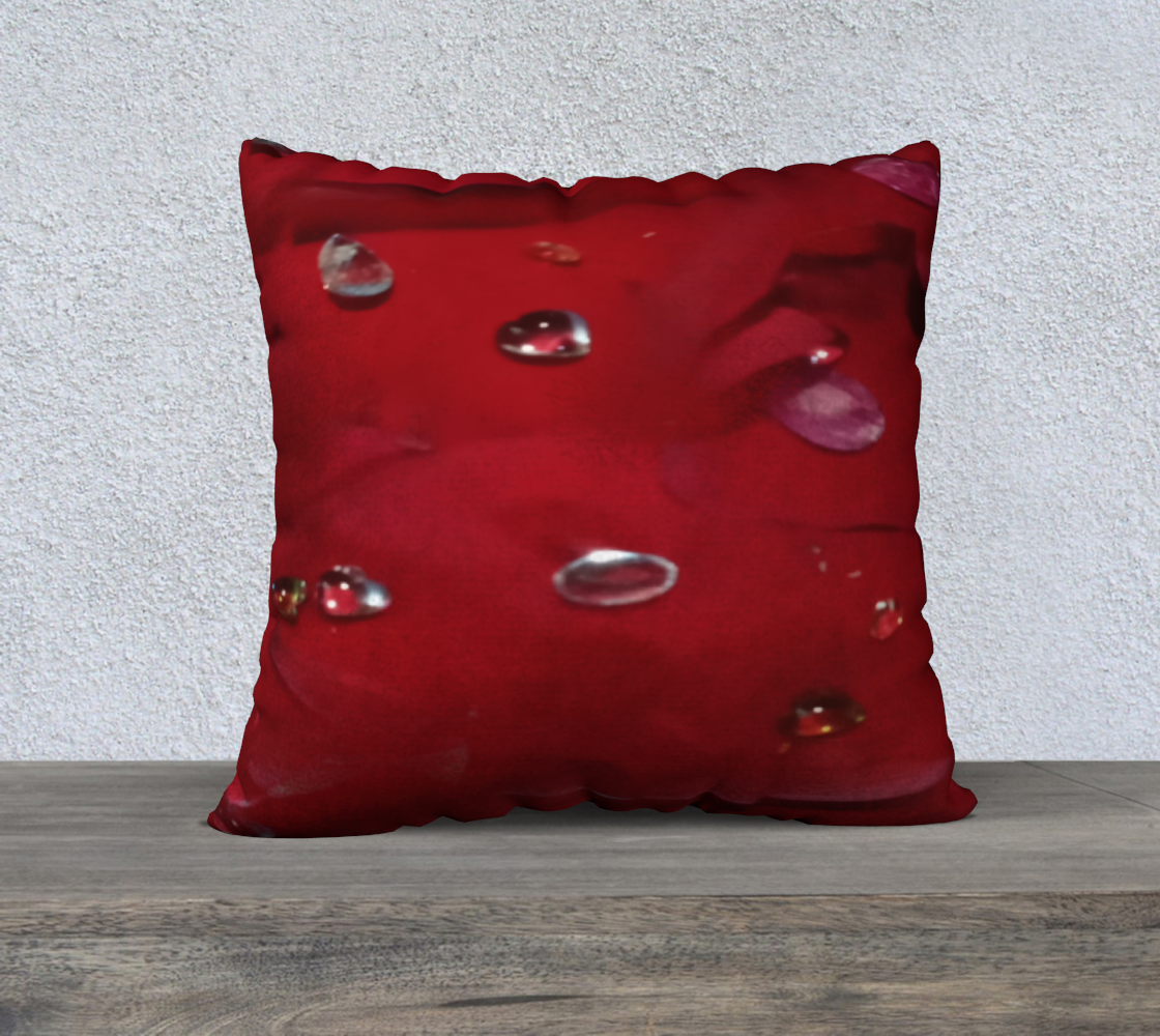 22"X22" Jeweled Rose Pillow Case