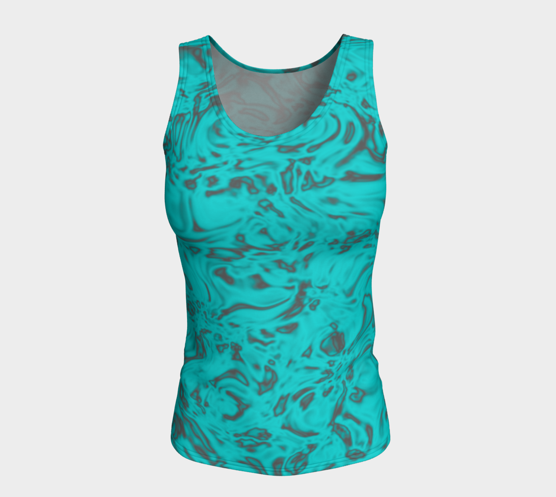 Rorschach Blue Fitted Tank Top Long