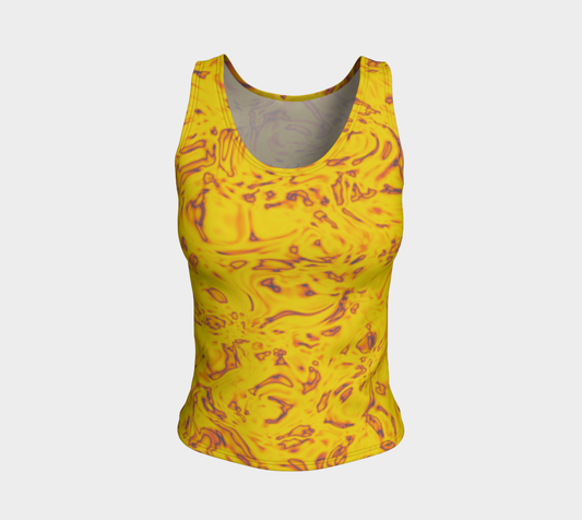 Rorschach Orange Fitted Tank Top Long