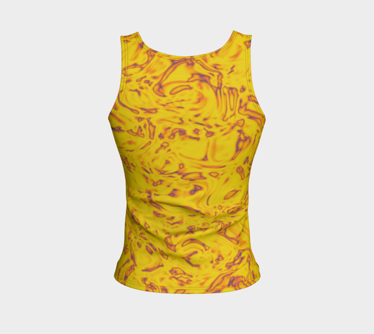 Rorschach Orange Fitted Tank Top Long