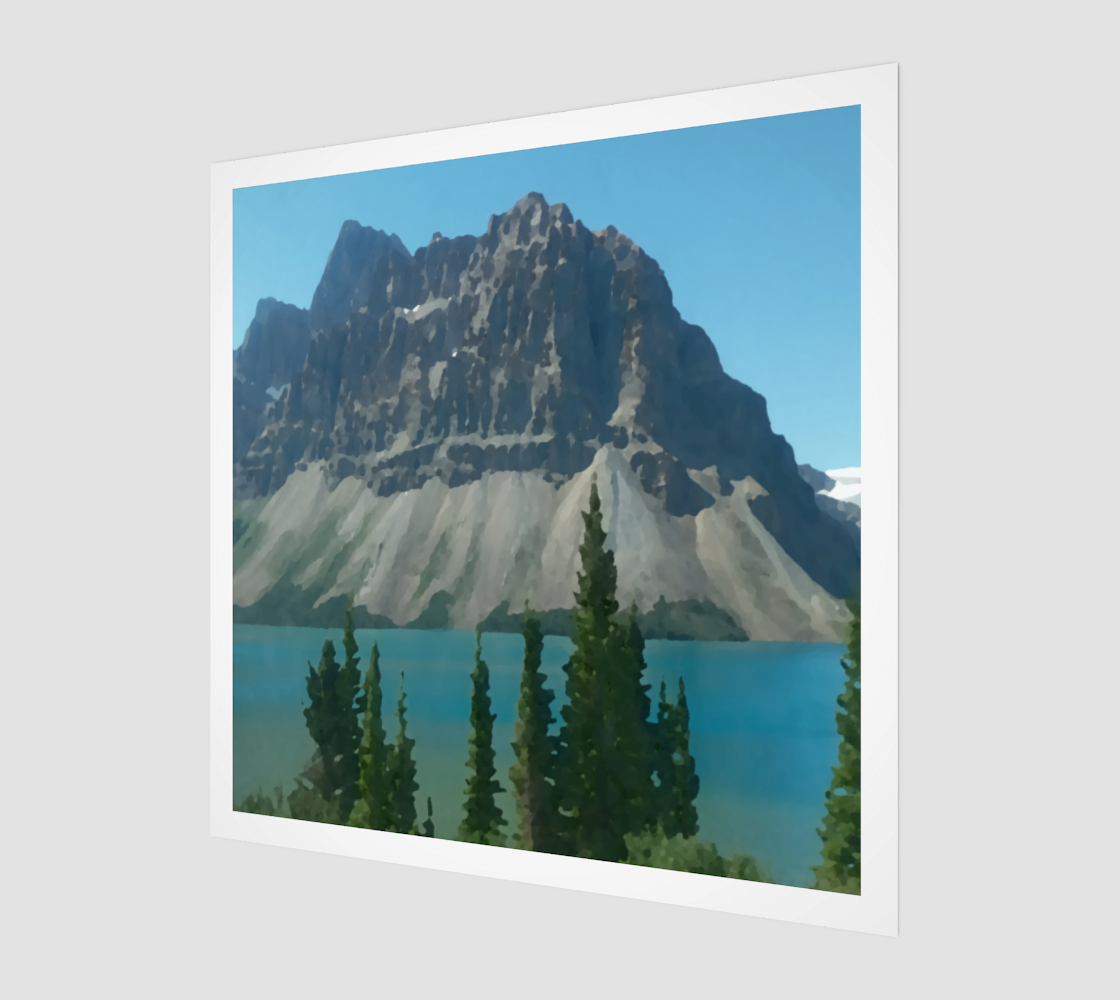 Mountain In The Lake Oil Art Print