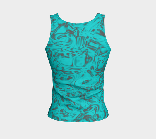 Rorschach Blue Fitted Tank Top Long