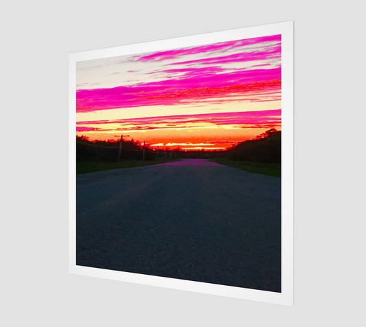 The Long Way: Magenta Art Print