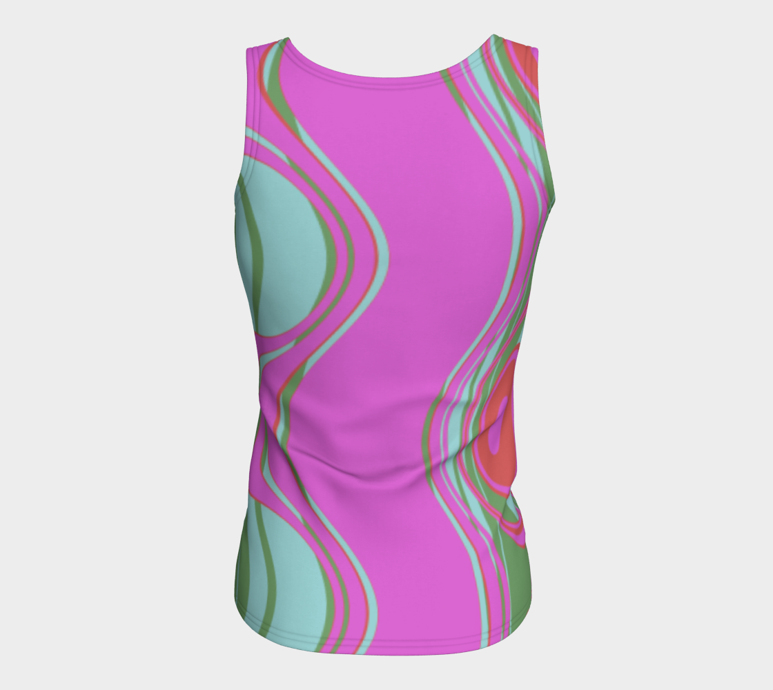 The Far Out Wave Fitted Tank Top (Long)