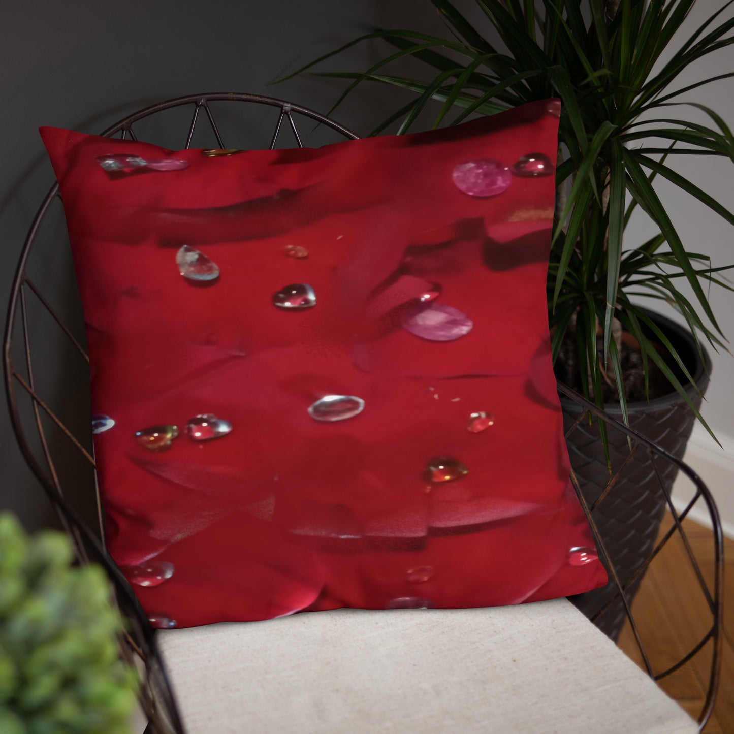 Jeweled Rose Basic Pillow