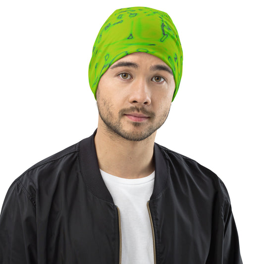 Rorschach Green Beanie