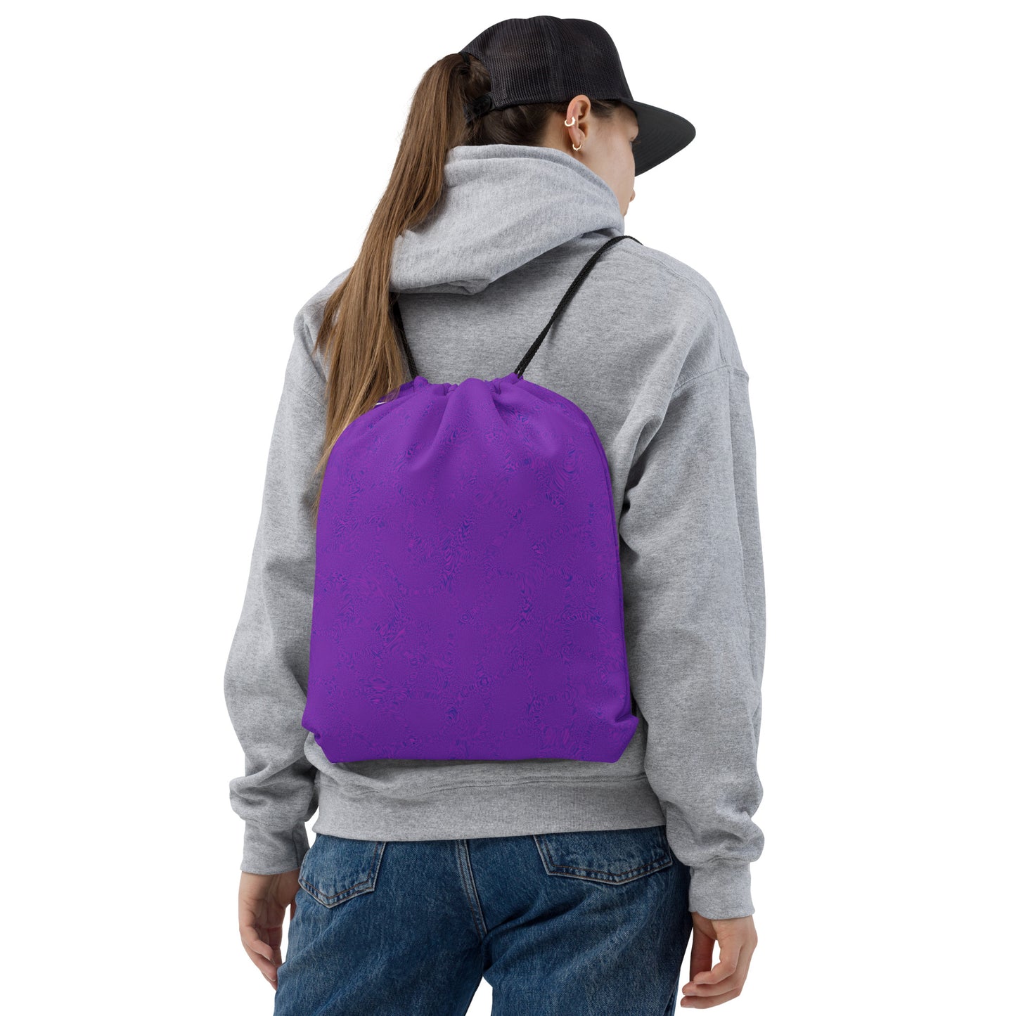 Dark Purple Tiger Drawstring bag