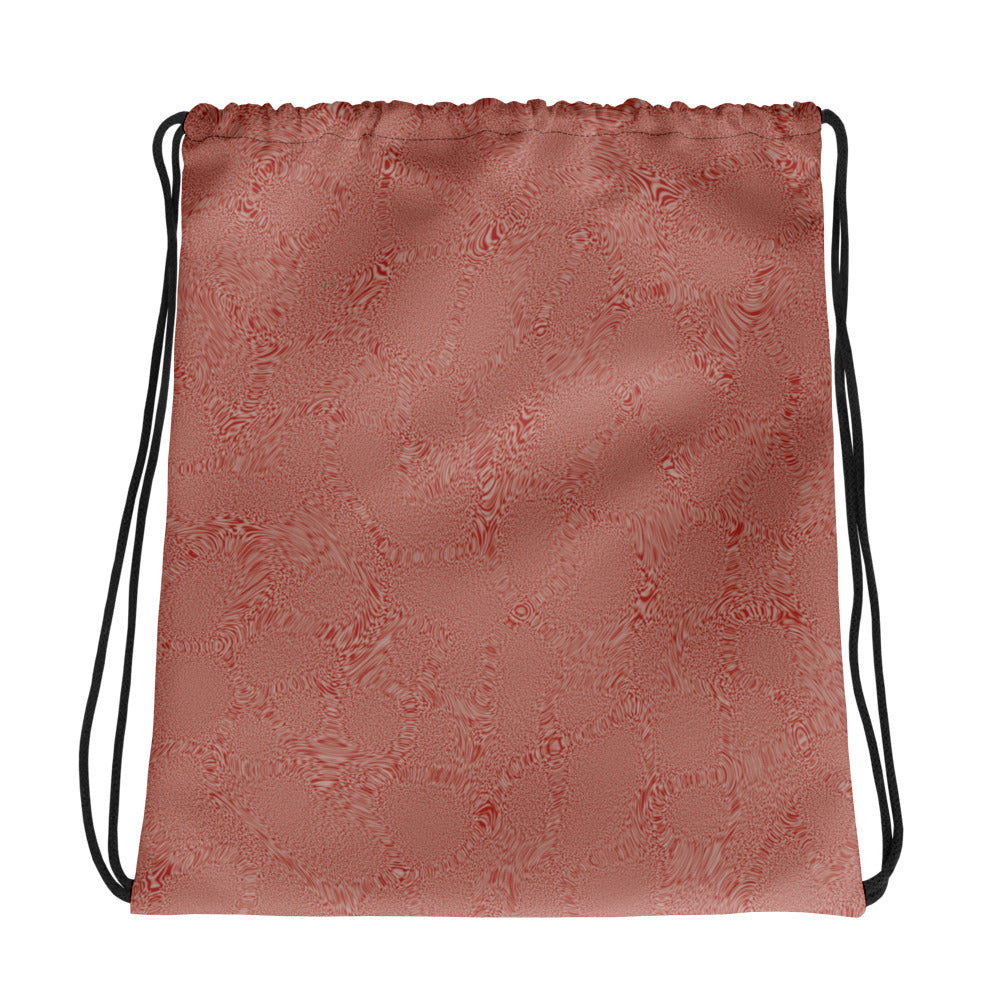 Light Red Tiger Drawstring bag