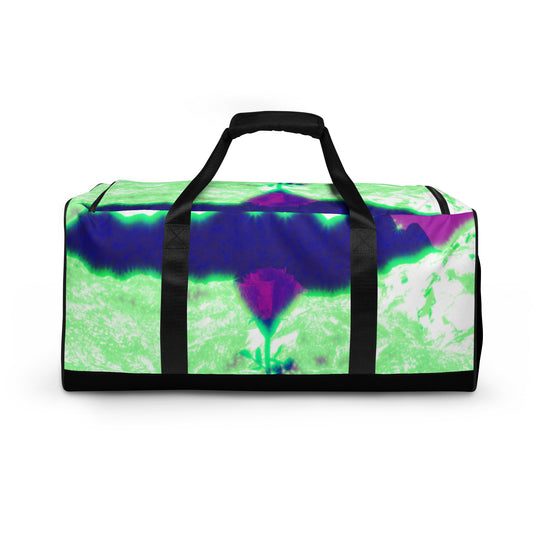 Rosy Haze duffle bag. For sale from Lost Woods Arts