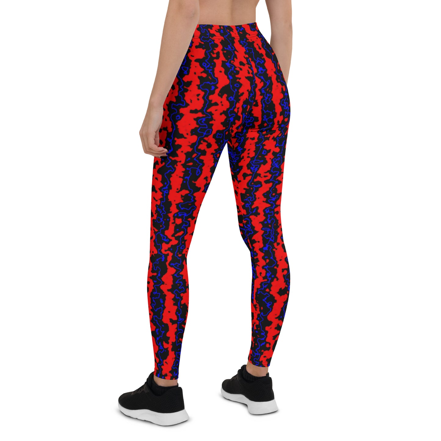 Color Noise Red Blue Black Leggings