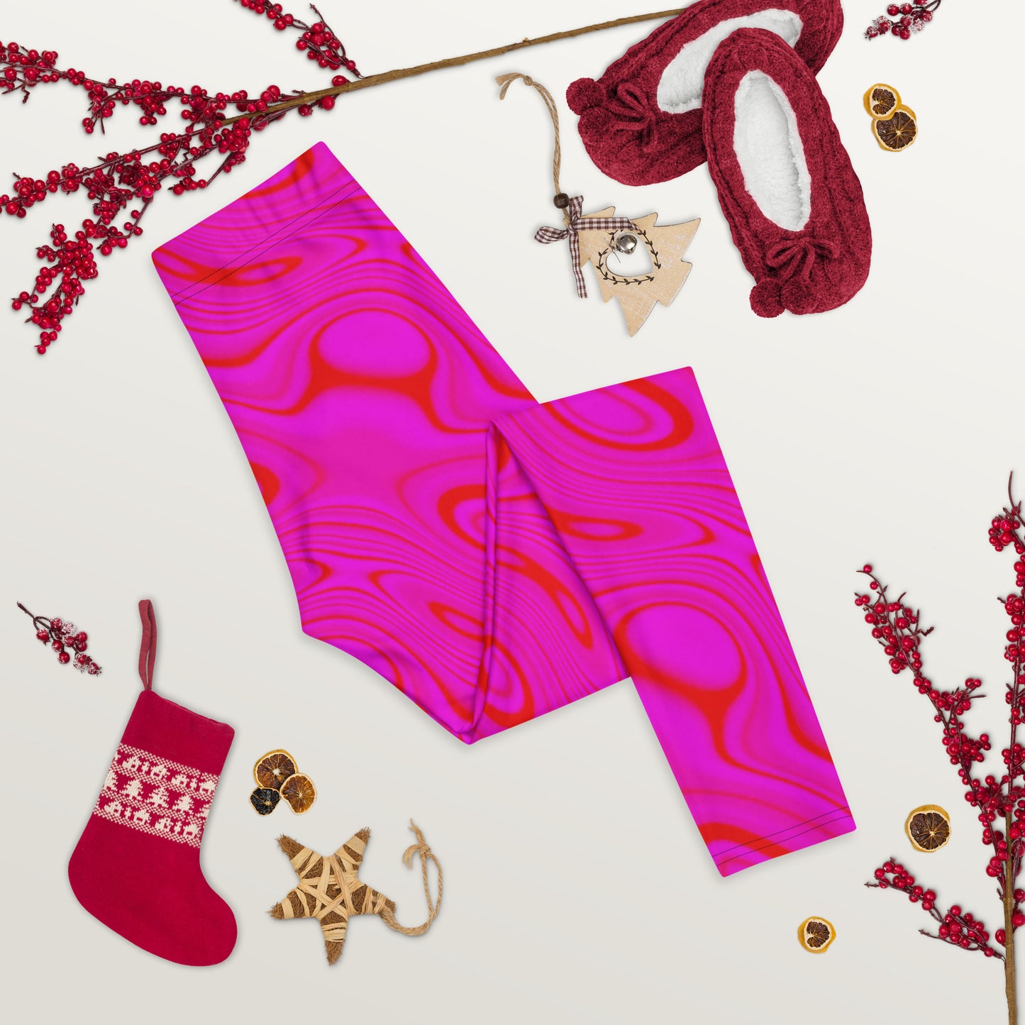 Red & Purple Wave Leggings