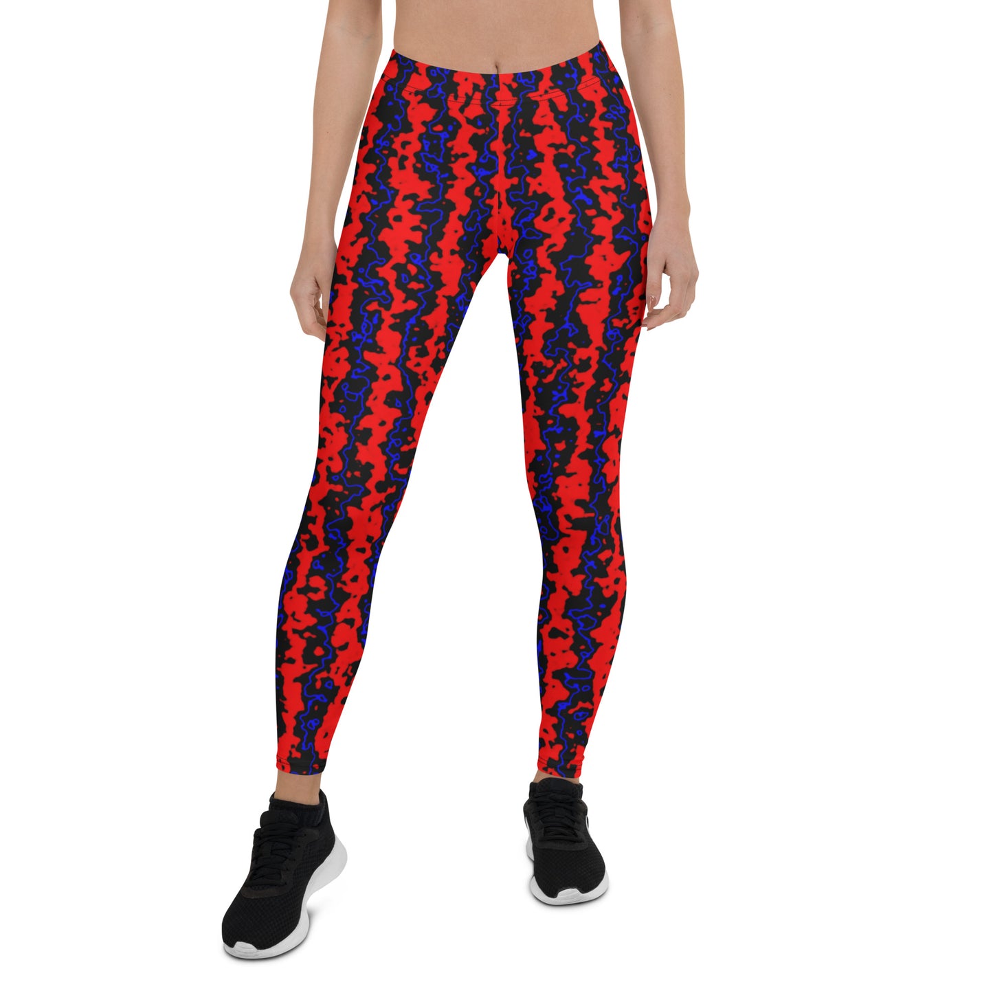 Color Noise Red Blue Black Leggings