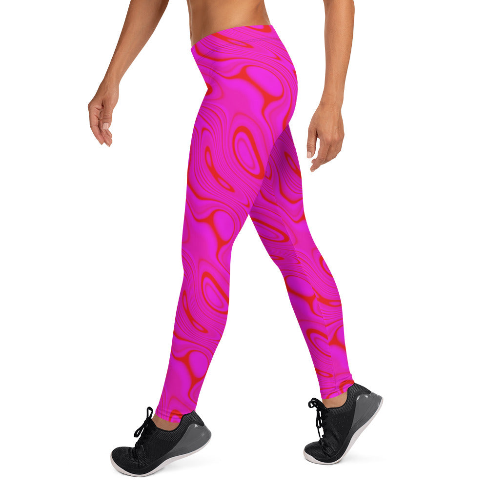 Red & Purple Wave Leggings