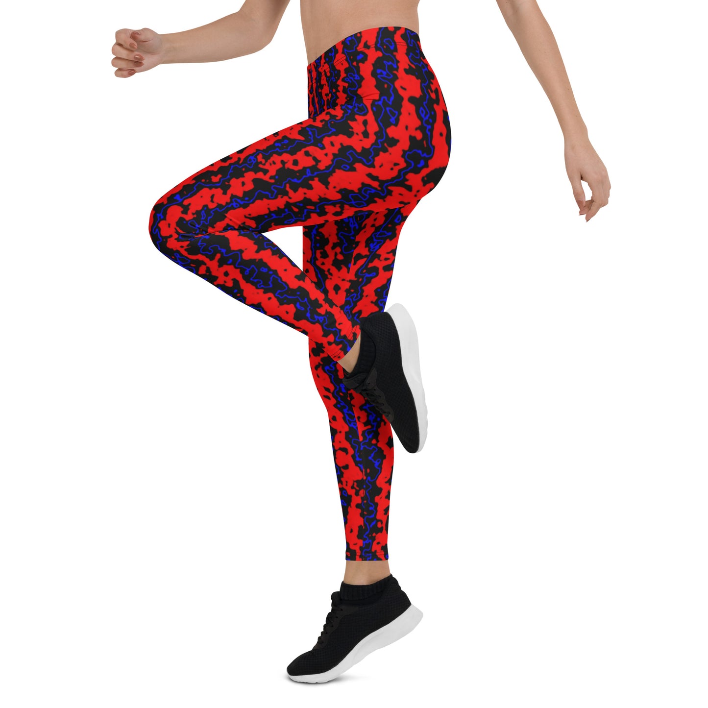 Color Noise Red Blue Black Leggings