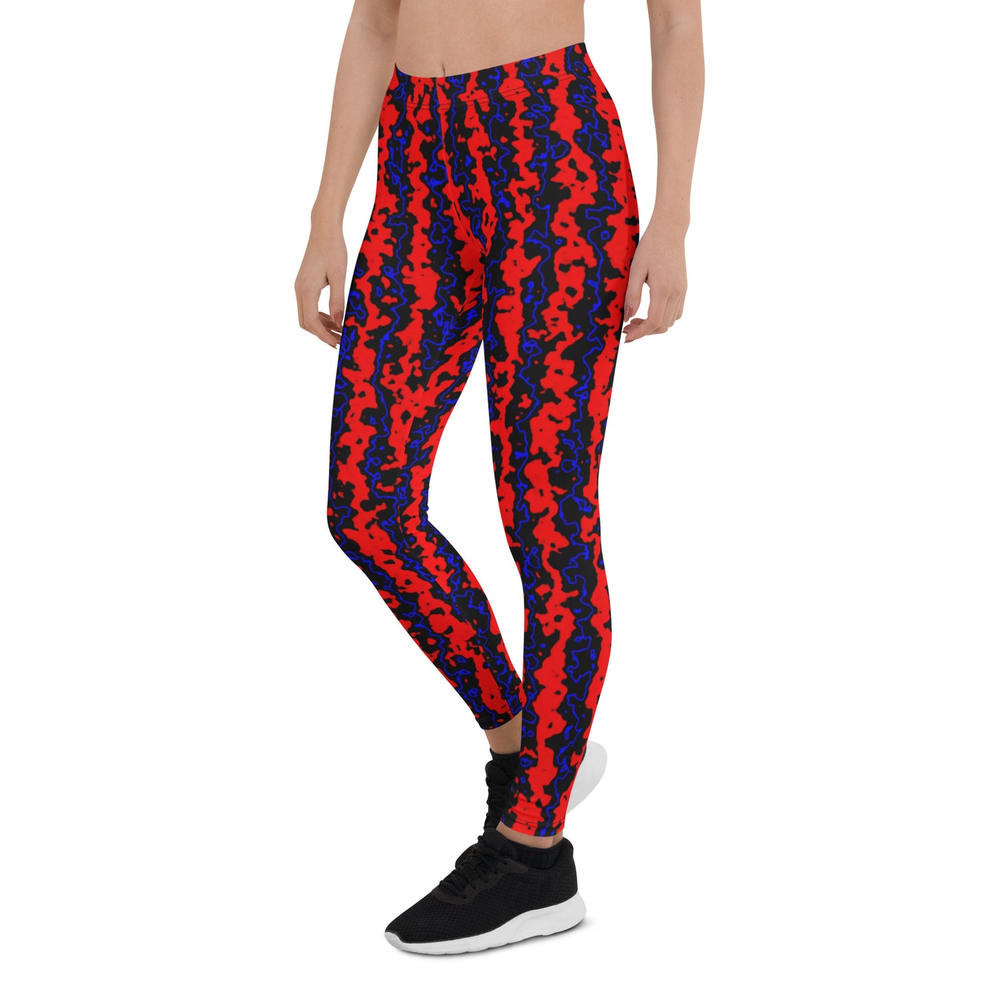 Color Noise Red Blue Black Leggings