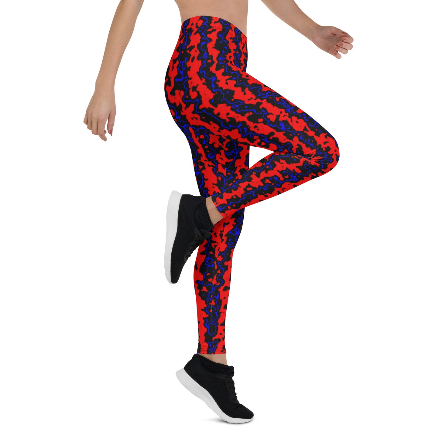 Color Noise Red Blue Black Leggings