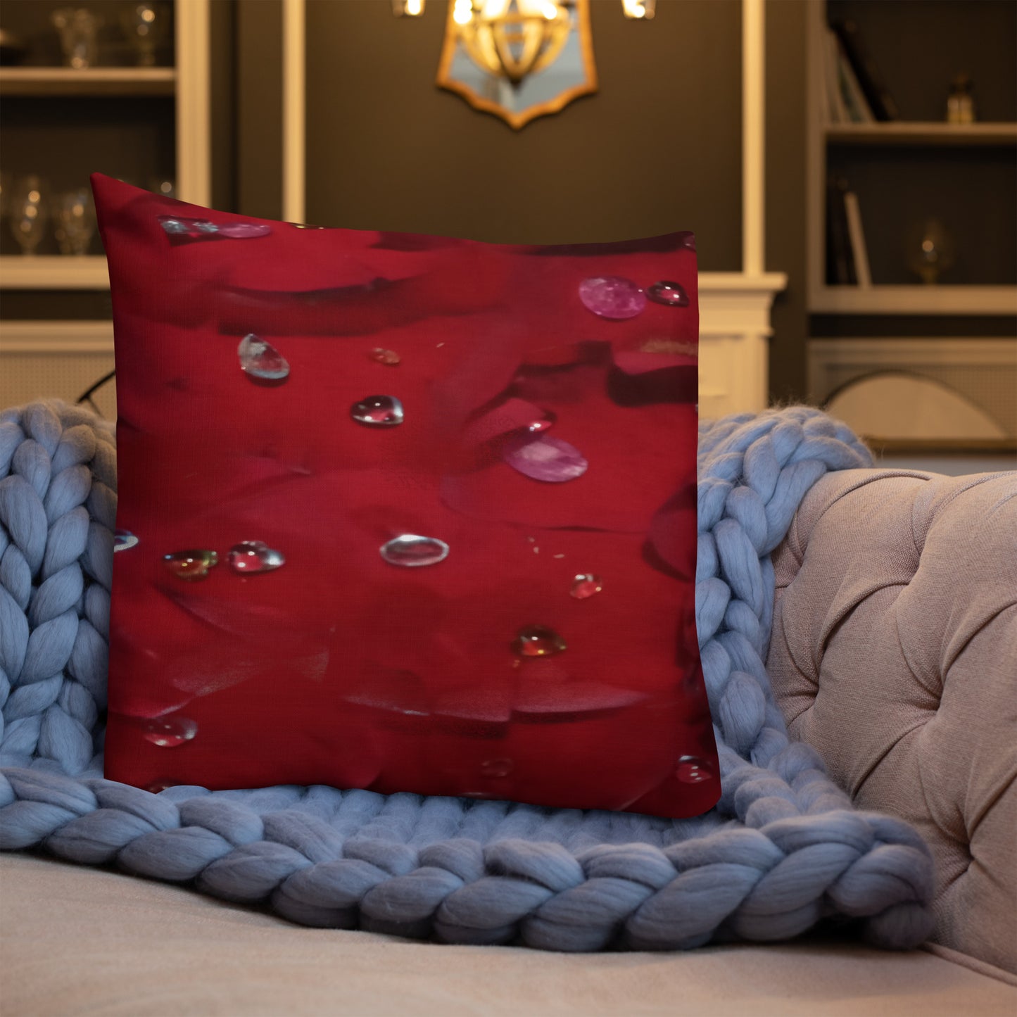 Jeweled Rose Premium Pillow