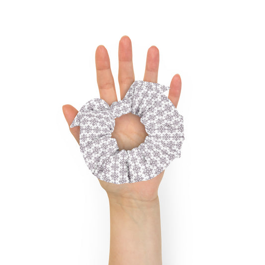 Pixel Snowflake Recycled Scrunchie