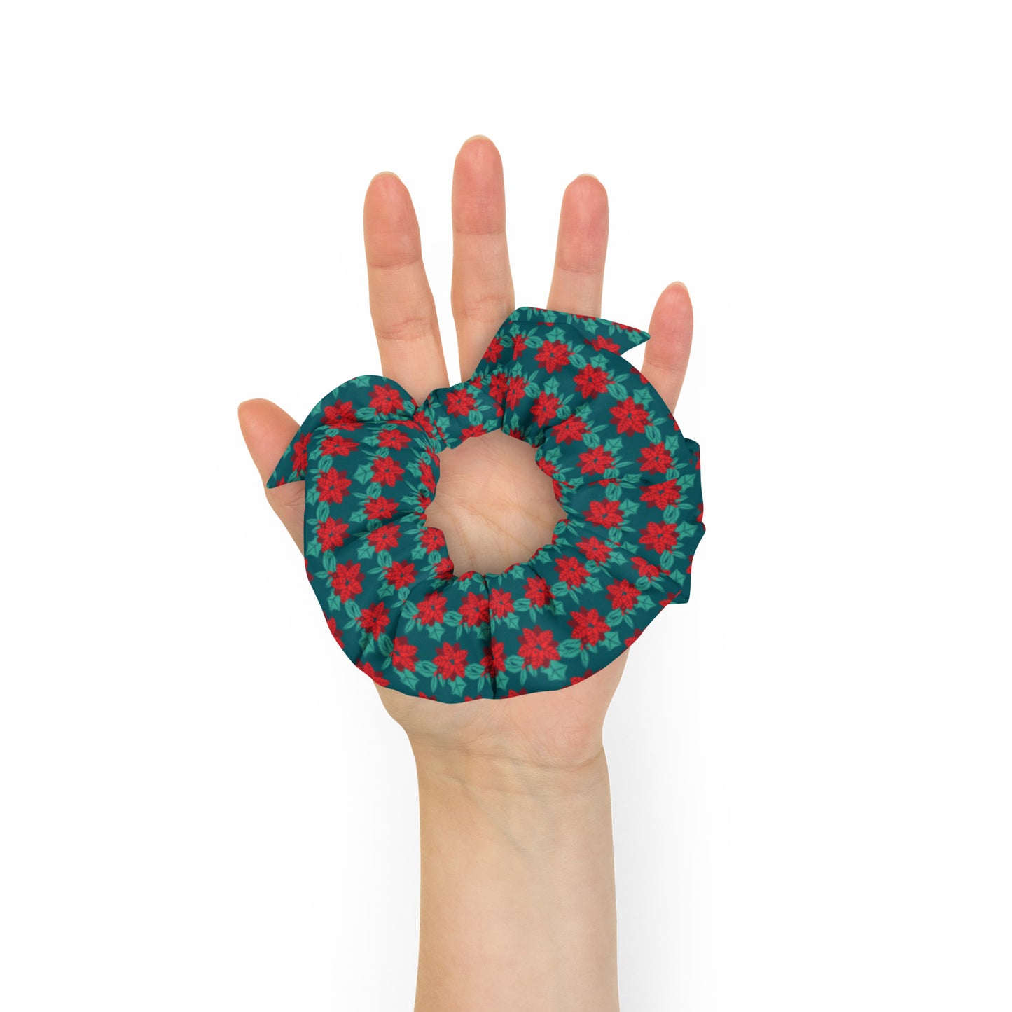 Festive Flower Recycled Scrunchie