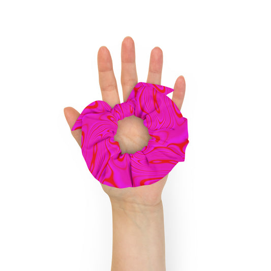 Red Purple Wave Recycled Scrunchie