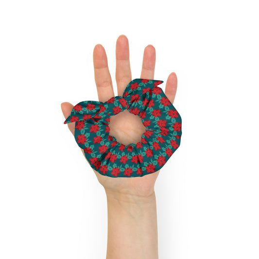 Festive Flower Recycled Scrunchie