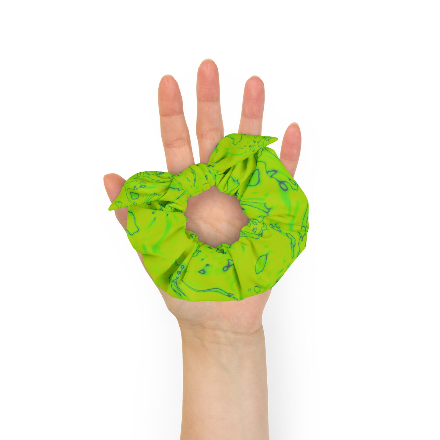 Rorschach Green Recycled Scrunchie