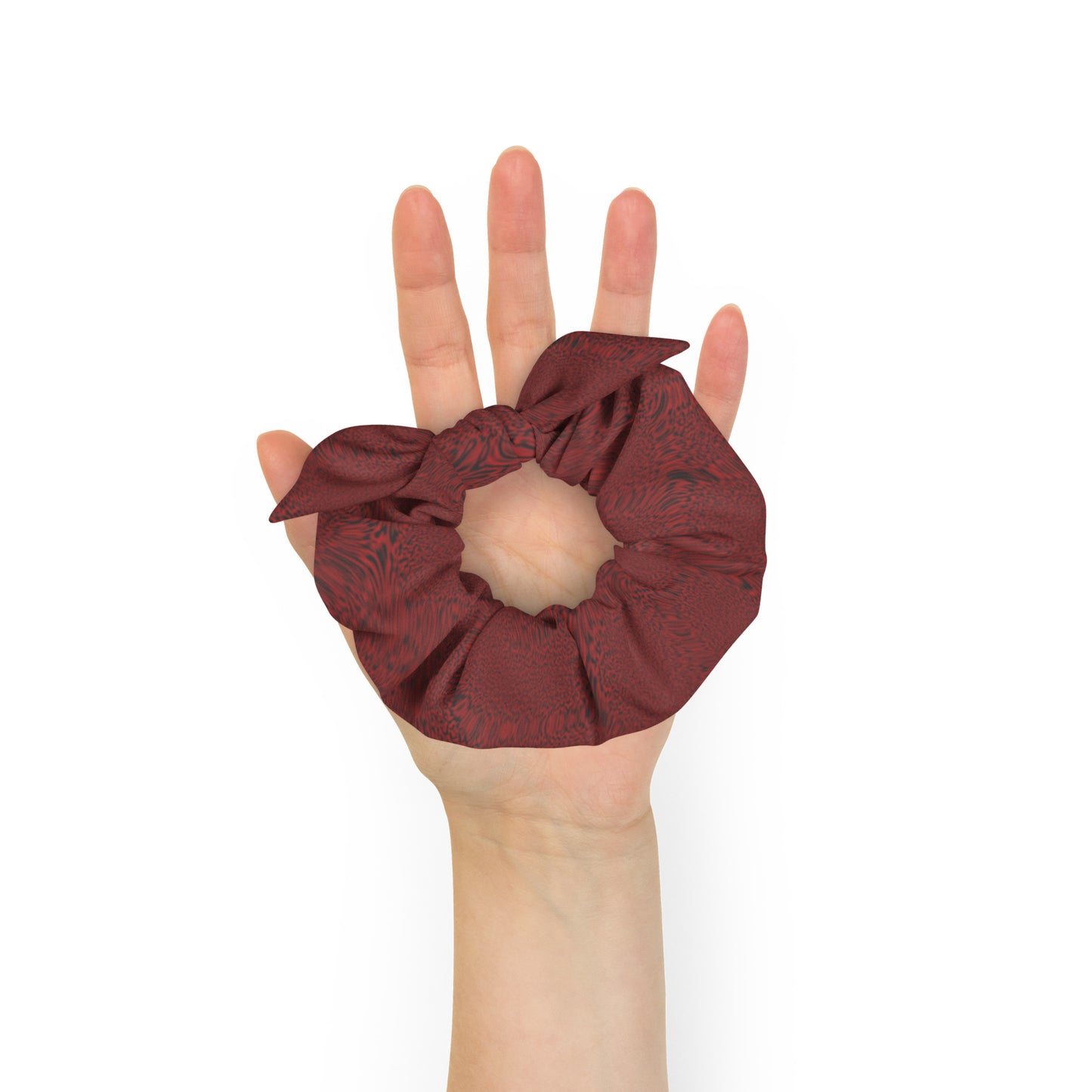 Dark Red Tiger Recycled Scrunchie