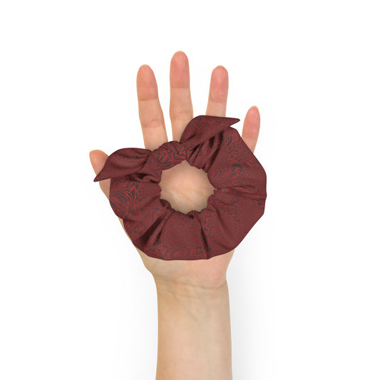 Dark Red Tiger Recycled Scrunchie