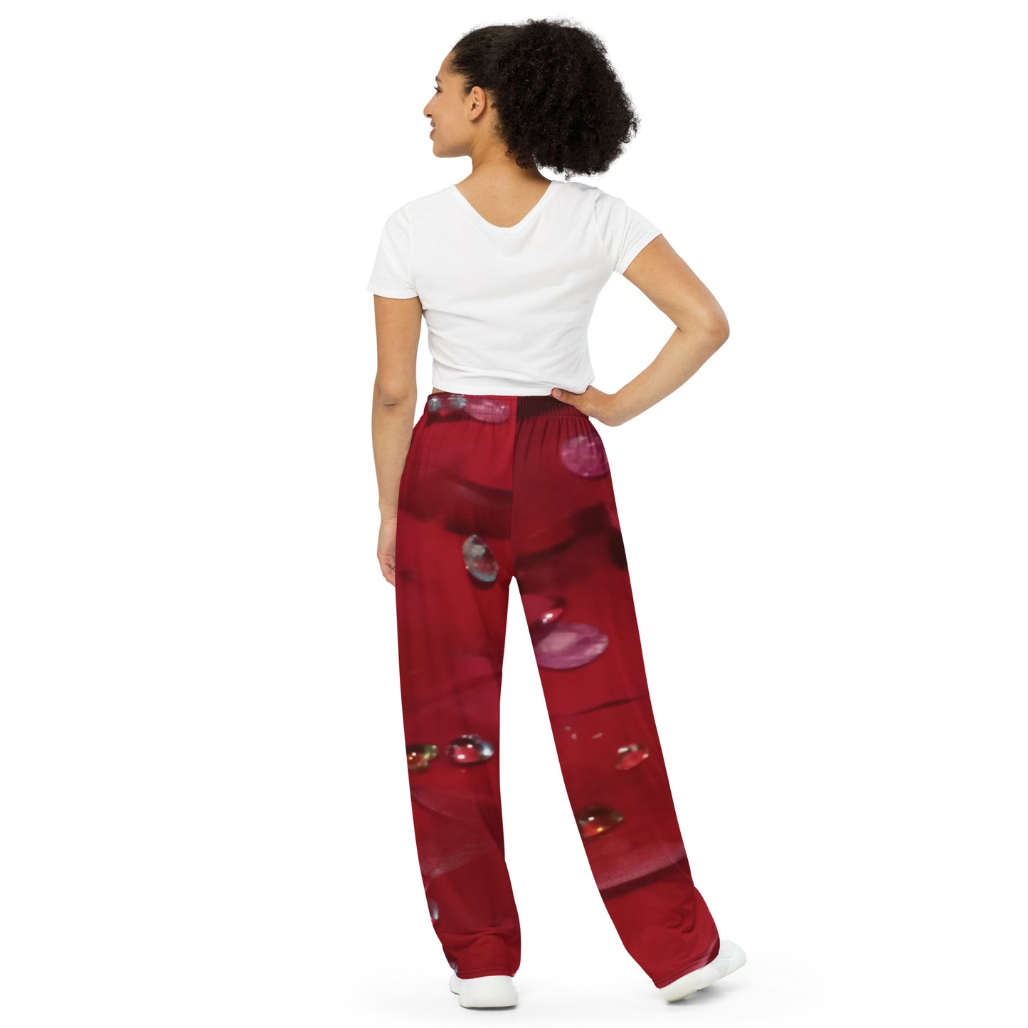 Jeweled Rose unisex wide-leg pants