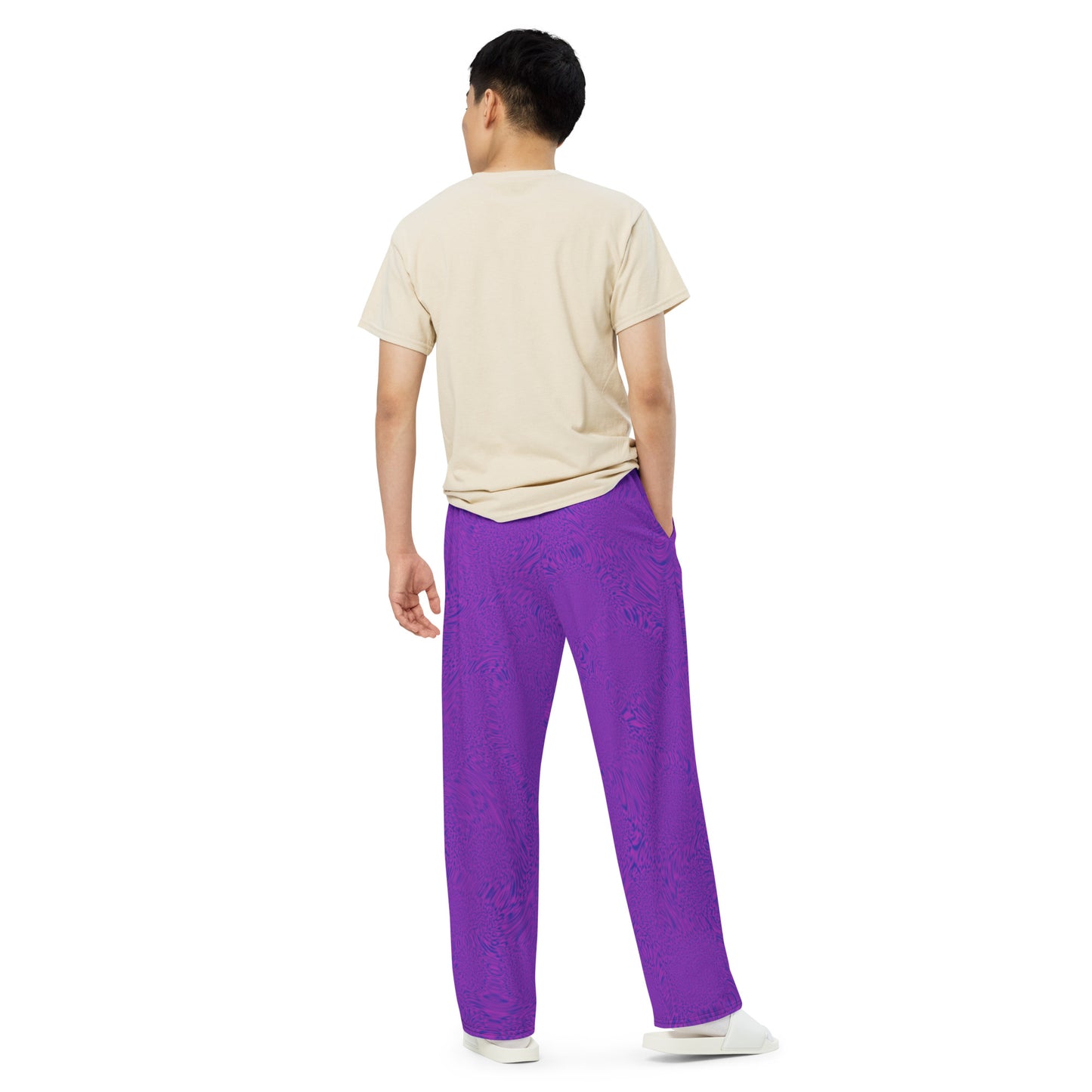 Light Purple Tiger unisex wide-leg pants