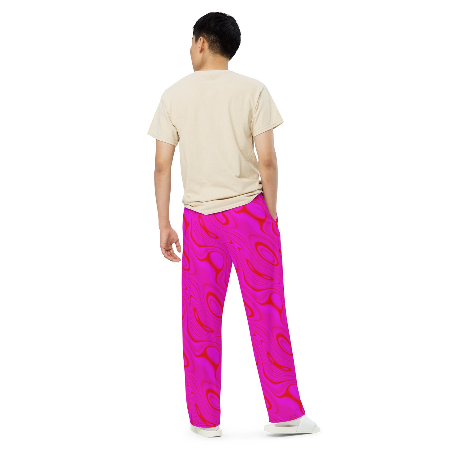 Red Purple Wave unisex wide-leg pants