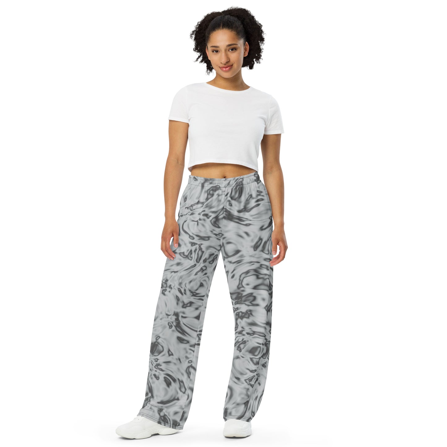 Rorschach White unisex wide-leg pants