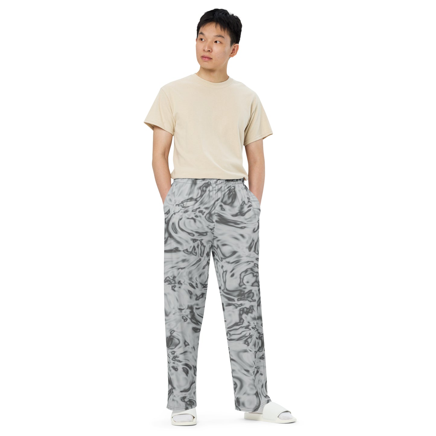 Rorschach White unisex wide-leg pants